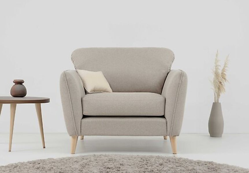 Home affaire Sessel »MARSEILLE«, Massivholzbeine Eiche, Landhausstil, Welle günstig online kaufen