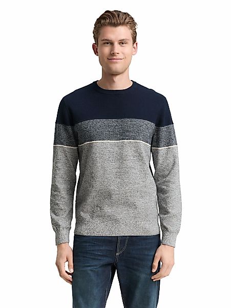 TOM TAILOR Rundhalspullover mit Colorblock günstig online kaufen