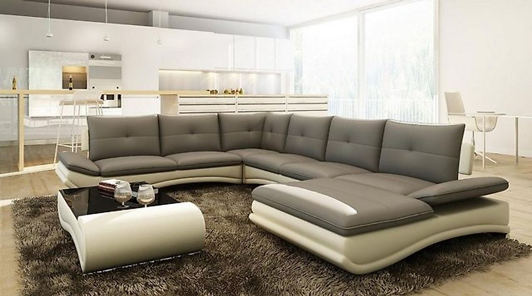 JVmoebel Ecksofa Ledersofa XXL U Form Wohnzimmer Couch Sofa Big Ledercouch günstig online kaufen