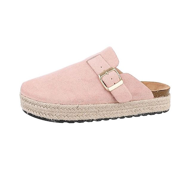 Ital-Design Damen Mules Freizeit Pantolette Flach Pantoletten in Altrosa günstig online kaufen