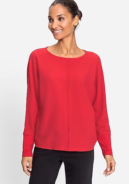 Olsen Rundhalsshirt (1-tlg) in schönem Crêpe günstig online kaufen
