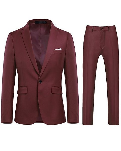 Allthemen Anzug (2 tlg, Anzug Set) Herren zweiteiliger Businessanzug Slim F günstig online kaufen