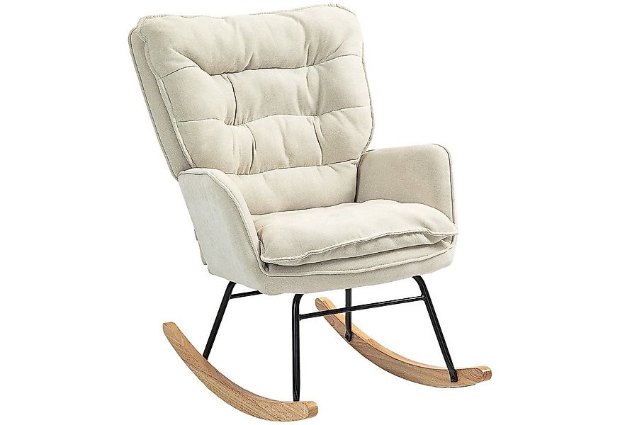 furnicato Schaukelstuhl Schaukelstuhl, breiter Sitz, hohe Lehne, Buchenholz günstig online kaufen