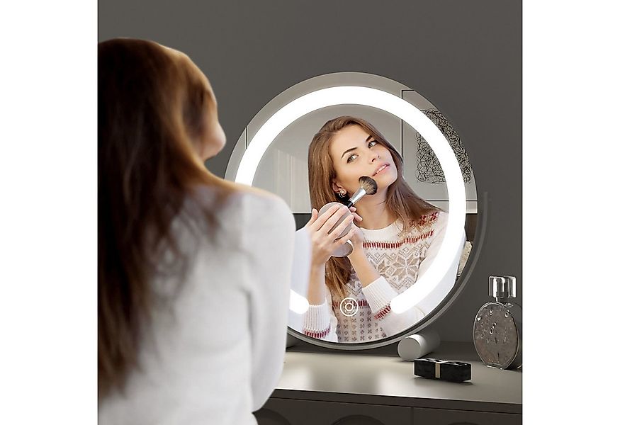 WDWRITTI Schminkspiegel mit beleuchtung Standspiegel klein Tischspiegel 3 L günstig online kaufen