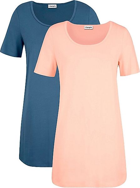 bonprix T-Shirt (Packung, 2-tlg) lockerer loose fit, Halbarm, Longshirt günstig online kaufen
