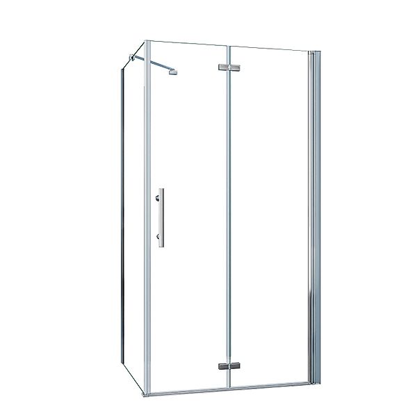 AICA Falttür 110x80cmx195cm Duschkabinen 6mm NANO ESG-Glas Eckdusche Drehtü günstig online kaufen