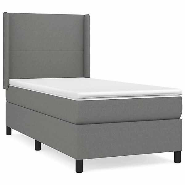vidaXL Boxspringbett mit Matratze Dunkelgrau 90x200 cm Stoff1395789 günstig online kaufen