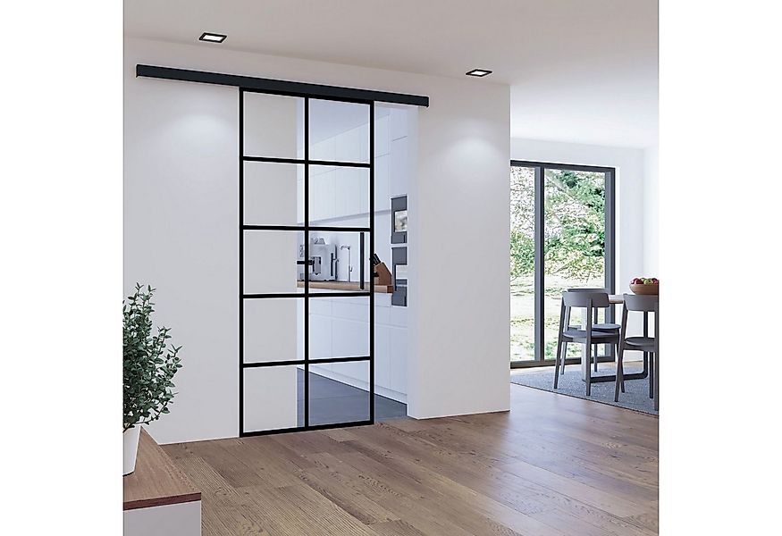 inova wohnen Glasschiebetür mit schwarzem 10 Felder Dekor, Größenauswahl (K günstig online kaufen