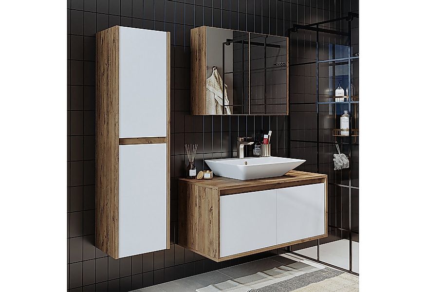 Roomart Badmöbel-Set ATL4TLG-100, (Badmöbel Set Unterschrank mit Waschbecke günstig online kaufen