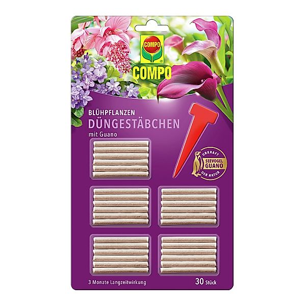 Compo Düngestäbchen für Blühpflanzen mit Guano 30 Stäbchen günstig online kaufen