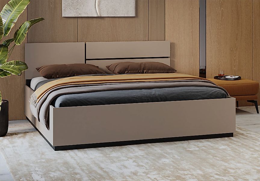 Home affaire Bettgestell "Cross, moderner Bettrahmen", Doppelbett in zwei G günstig online kaufen