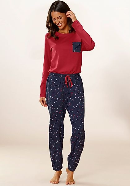 Vivance Dreams Pyjama 2-teilig, 2 tlg. mit niedlichem Herzen-Sterne-Druck günstig online kaufen