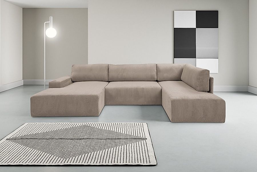 WERK2 Wohnlandschaft Rotterdam, U-Form, in kuschelweichem Cord oder Breitco günstig online kaufen