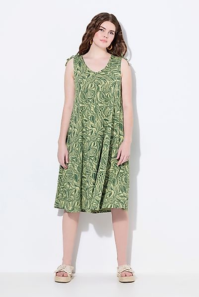 Ulla Popken Jerseykleid Midikleid V-Ausschnitt ärmellos günstig online kaufen