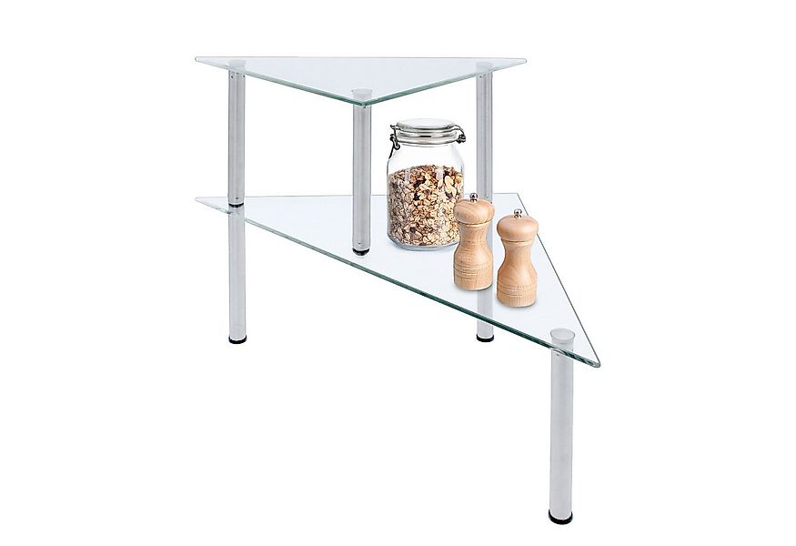 Spetebo Küchenregal Zweistufiges Glas Eckregal - 49 x 35 cm, Anzahl 1-tlg., günstig online kaufen