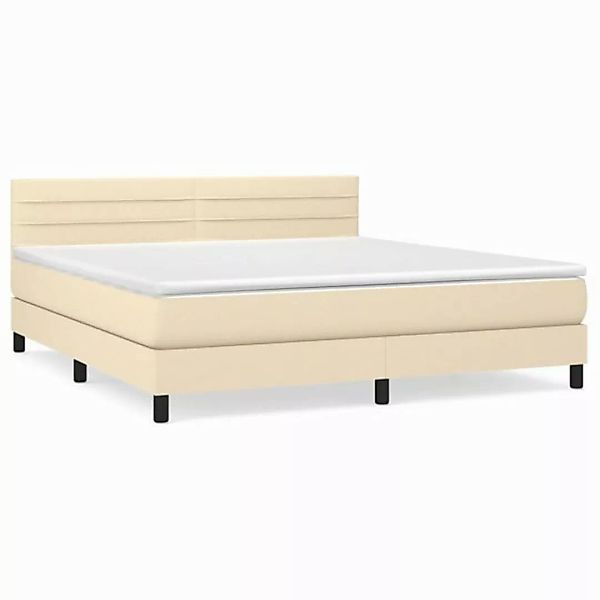 vidaXL Boxspringbett Boxspringbett mit Matratze Creme 160x200 cm Stoff Bett günstig online kaufen