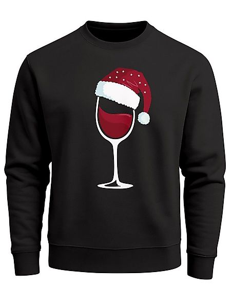 MoonWorks Sweatshirt Sweatshirt Herren Weihnachten Weinglas mit Weihnachtsm günstig online kaufen