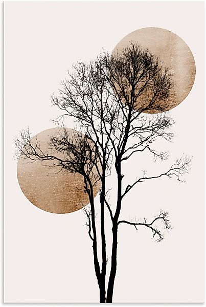 Artland Wandbild "Sonne und Mond versteckt" Baumbilder 1 Stk. tlg. als Alub günstig online kaufen