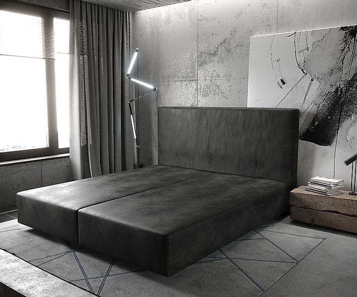 DELIFE Bettgestell Dream-Well, Mikrofaser Anthrazit Vintage 180x200 cm Bett günstig online kaufen