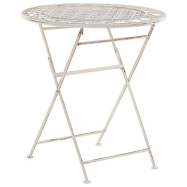 Beliani Runder Tisch TRIESTE Hellbeige 70x70x76 günstig online kaufen