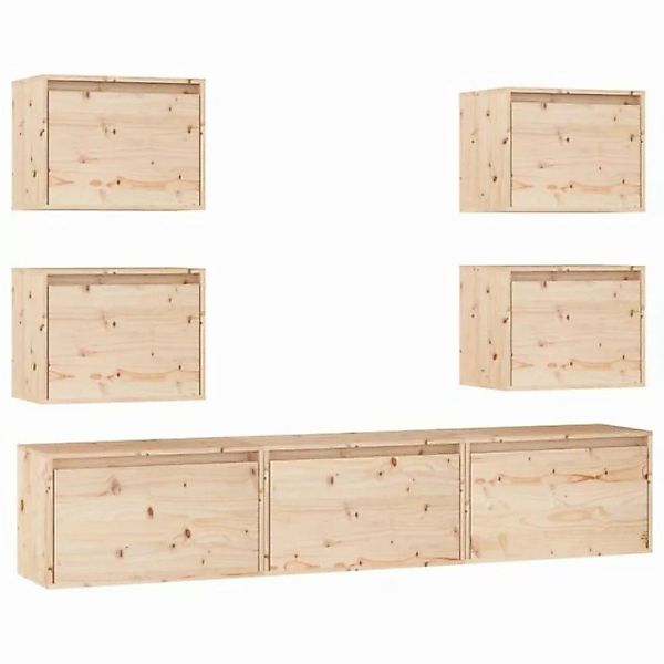 vidaXL TV-Schrank TV-Schränke 7 Stk Massivholz Kiefer Lowboard Lowboard günstig online kaufen