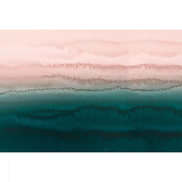Fototapete Landschaft Aquarell Abstrakt Rosa Türkis 4,00 m x 2,70 m FSC® günstig online kaufen