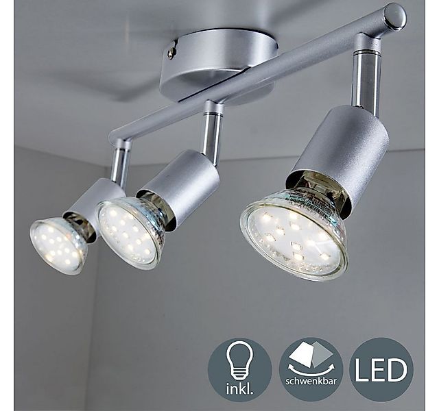 B.K.Licht Deckenleuchte Deckenspot 3x3W 750lm 3000K - 30-01-03-T, LED wechs günstig online kaufen