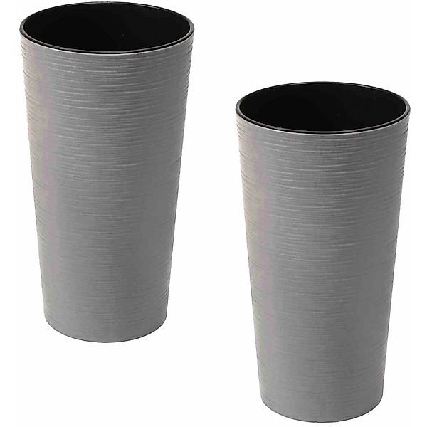 Siena GardenPflanzgefäß Set 2 teilig Eco Locon Weiß Ø 25 cm x 46,5 cm günstig online kaufen