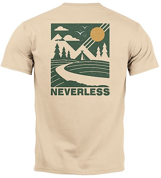 Neverless Print-Shirt Herren T-Shirt Backprint Berge günstig online kaufen