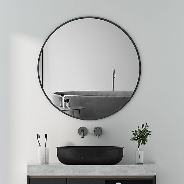 Boromal Wandspiegel Rund 60cm 80cm 100cm 40cm Schwarz Spiegel Gold Badezimm günstig online kaufen