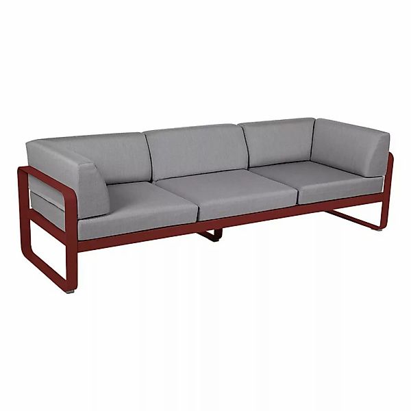 Bellevie 3-Sitzer Club Sofa Outdoor 43 Chili 79 Flanellgrau günstig online kaufen