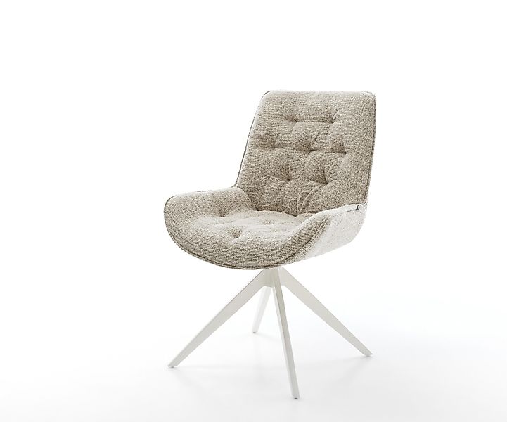 Drehstuhl Taimi-Flex Webstoff Soft Beige Kreuzgestell breit Weiß 360° drehb günstig online kaufen
