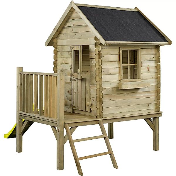 SwingKing Spielhaus Camilla mit Rutsche Gelb 177 cm x 184 cm x 210 cm günstig online kaufen