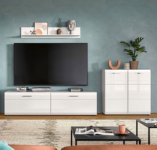Home affaire Wohnwand "FLORENZ, 3-teilige Wohn-Kombination, hochwertige MDF günstig online kaufen