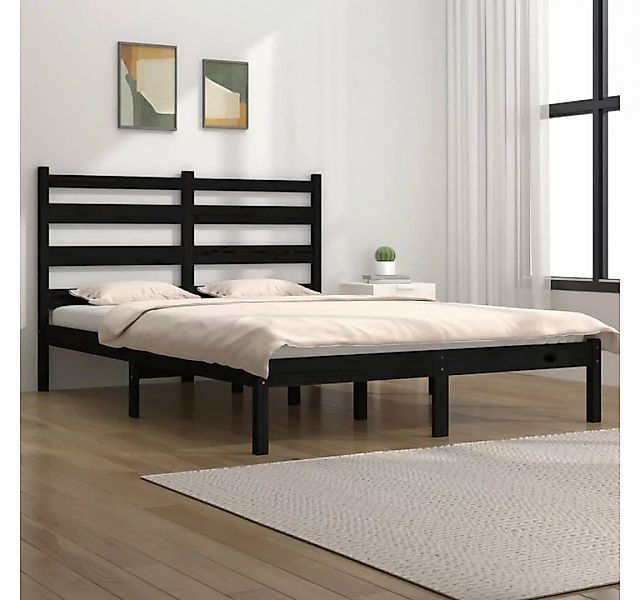 furnicato Bett Massivholzbett Schwarz Kiefer 180x200 cm günstig online kaufen