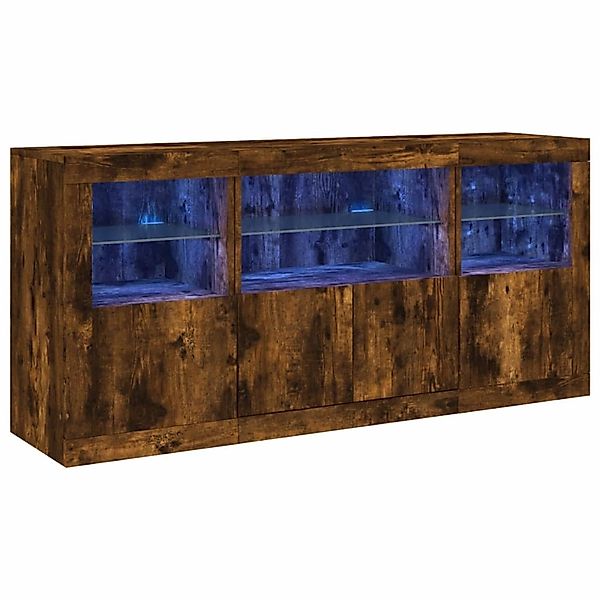 vidaXL Sideboard mit LED-Leuchten Räuchereiche 142,5x37x67 cm 3209069 günstig online kaufen