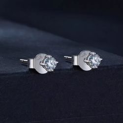 Runde Perlé Paar Ohrstecker Moissanite Ohrstecker günstig online kaufen