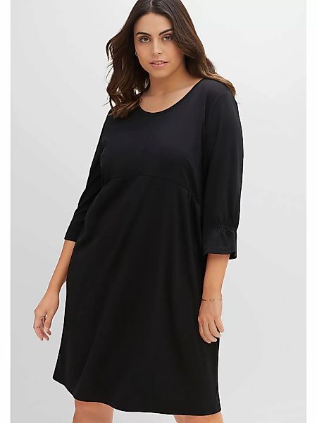 Sheego Shirtkleid "Große Größen", mit gerafften 3/4-Ärmeln günstig online kaufen