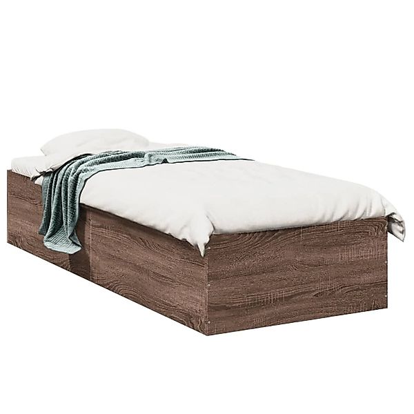 vidaXL Bettgestell Braun Eichen-Optik 100x200 cm Holzwerkstoff 3281055 günstig online kaufen