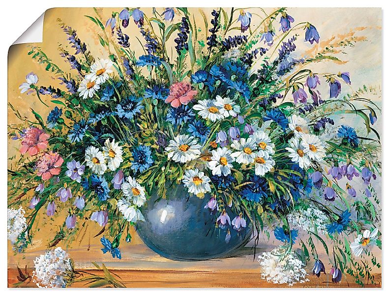 Artland Wandbild Vase mit Kornblumen, Blumen günstig online kaufen