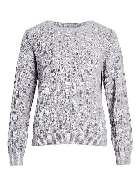 Vila Strickpullover Gemusterter Pullover mit elegantem Zopfmuster-Design VI günstig online kaufen