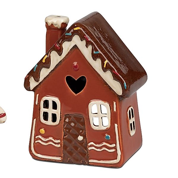 formano Windlicht Häuser, Farbe: Braun, Motiv: günstig online kaufen