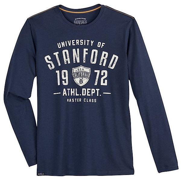 redfield Rundhalsshirt Redfield Übergrößen Langarmshirt denimblau günstig online kaufen