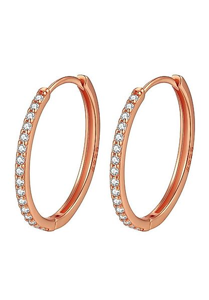 Hey Happiness Paar Creolen 925 Silber Kristalle Klein Mittel Groß, 18K Rosé günstig online kaufen