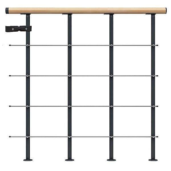 Dolle Brüstungsgeländer Boston Startset 100 cm Anthrazit Handlauf Buche FSC günstig online kaufen