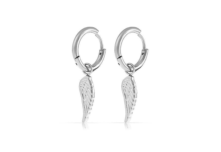 Made by Nami Ohrring-Set Hängende Creolen Ohrringe Engelsflügel Anhänger Ed günstig online kaufen