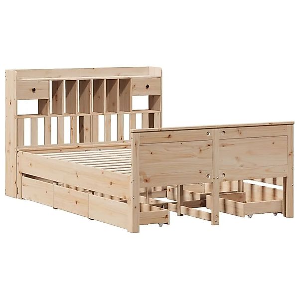 vidaXL Massivholzbett mit Regal ohne Matratze 140x200 cm Kiefernholz 330892 günstig online kaufen