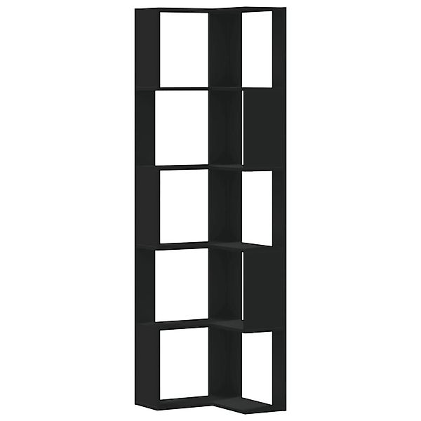 vidaXL Bücherregal Eck-Bücherregal 5 Böden Schwarz günstig online kaufen