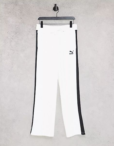 Puma – Classic – Hose mit weitem Bein in Weiß günstig online kaufen