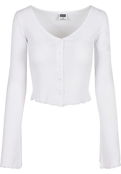 URBAN CLASSICS Langarmshirt Urban Classics Damen Ladies Cropped Rib Cardiga günstig online kaufen